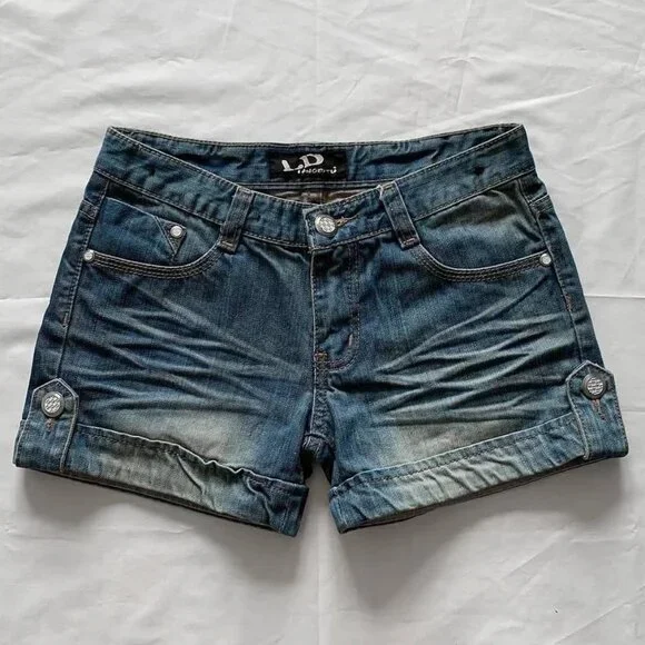 Distressed High-Rise Denim Shorts – Size S - Picture 1 of 4
